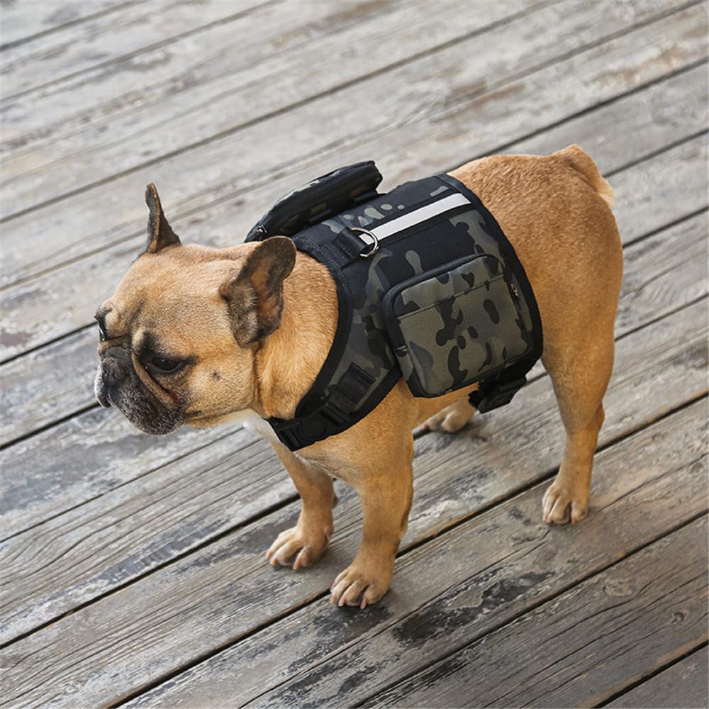 Dog Hiking Backpack with Side Pockets & Removable Bags – Adjustable Harness for Travel & Camping