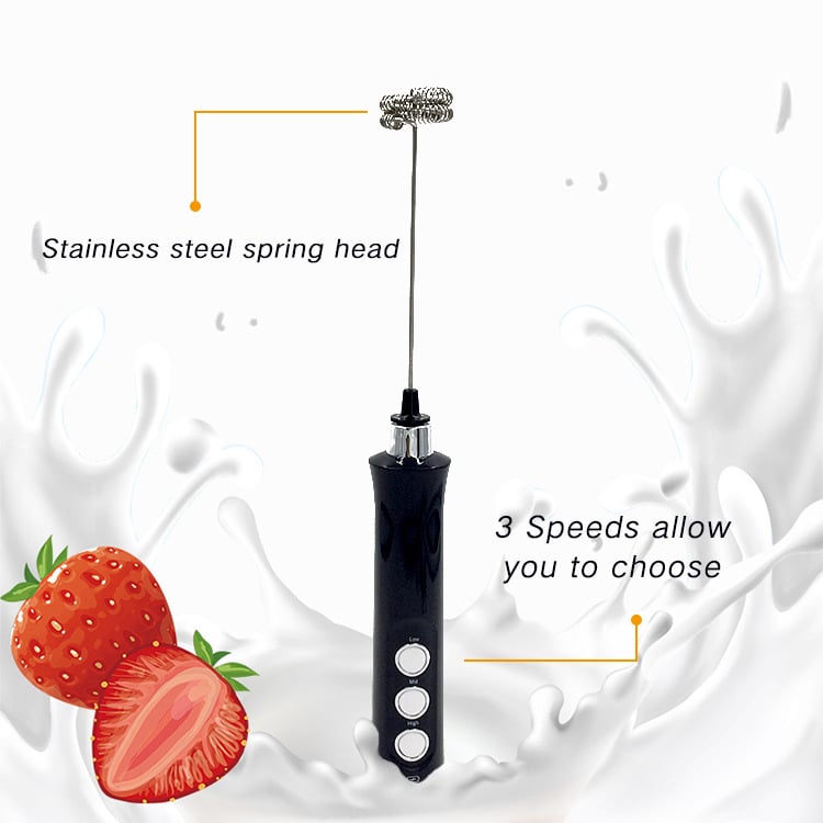 Mousseur à lait électrique rechargeable — Fouet en acier inoxydable pour café, latte et cappuccino