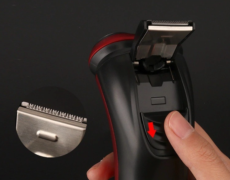 Men's Rotary Electric Shaver — 3D Floating Heads, Wet & Dry, Pop-Up Trimmer