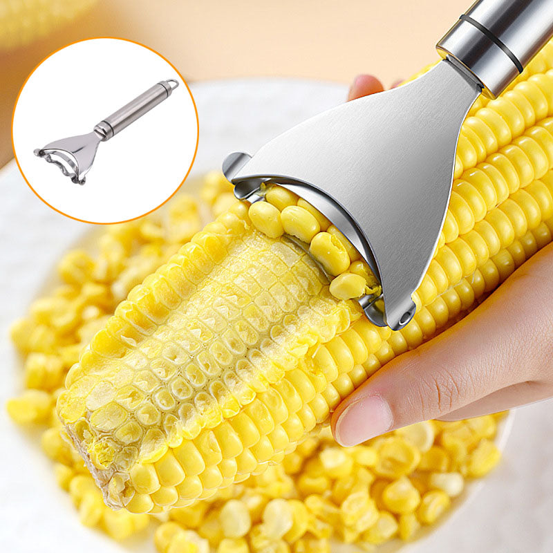 Stainless Steel Corn Planer & Thresher — Kitchen Corn Stripper Tool for Easy Corn Removal