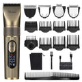 Tondeuse à barbe et cheveux professionnelle sans fil 4-en-1 Hatteker – Étanche IPX6, autonomie de 240 min, écran LED