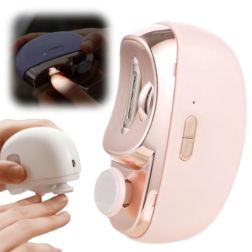 Coupe-ongles électrique 3-en-1 – 2 vitesses, polissage et éclairage pour seniors, enfants et adultes
