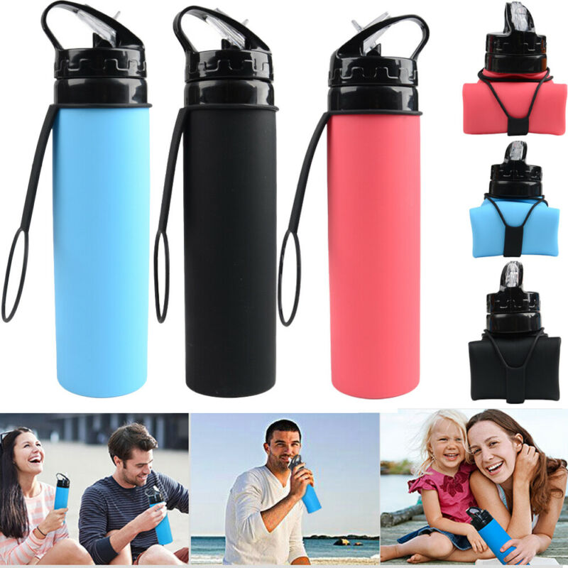 Gourde de sport en silicone pour activités en plein air — Gourde légère, pliable et sans BPA