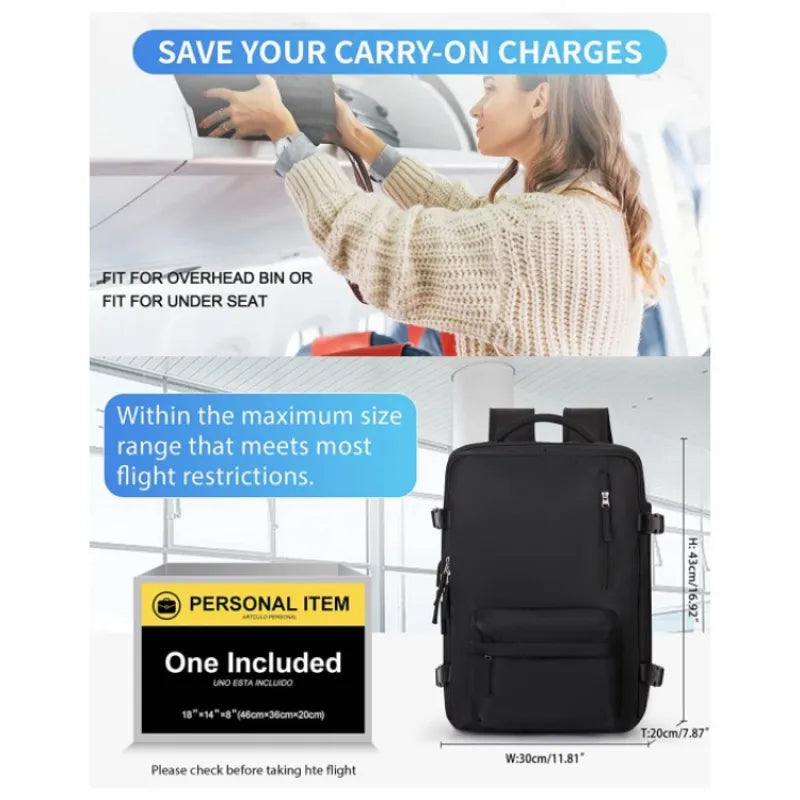 Large Capacity Travel Laptop Backpack — Everyday & Adventure Bag (Pink / Black / Silver Gray / Beige / Light Purple)