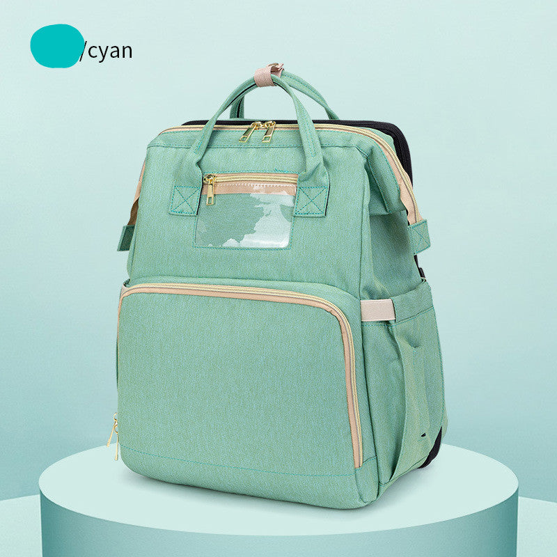 Sac à dos de voyage pour bébé grande capacité — Sac à langer pour parents (Noir / Gris / Vert / Cyan)