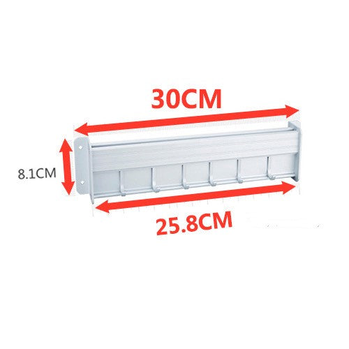 Porte-couteaux de cuisine mural en aluminium spatial | Noir et argent, 30-60 cm