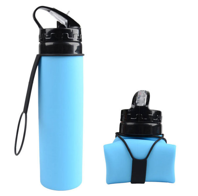 Gourde de sport en silicone pour activités en plein air — Gourde légère, pliable et sans BPA