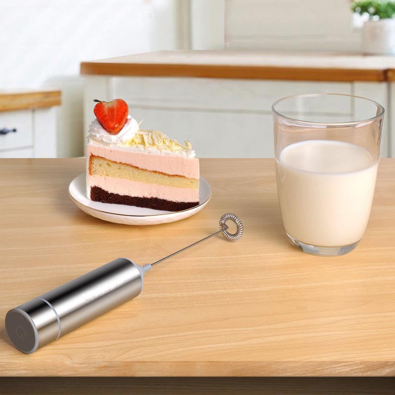 Handheld Electric Milk Frother & Mixer — Portable Stainless Steel Foam Maker for Coffee & Drinks