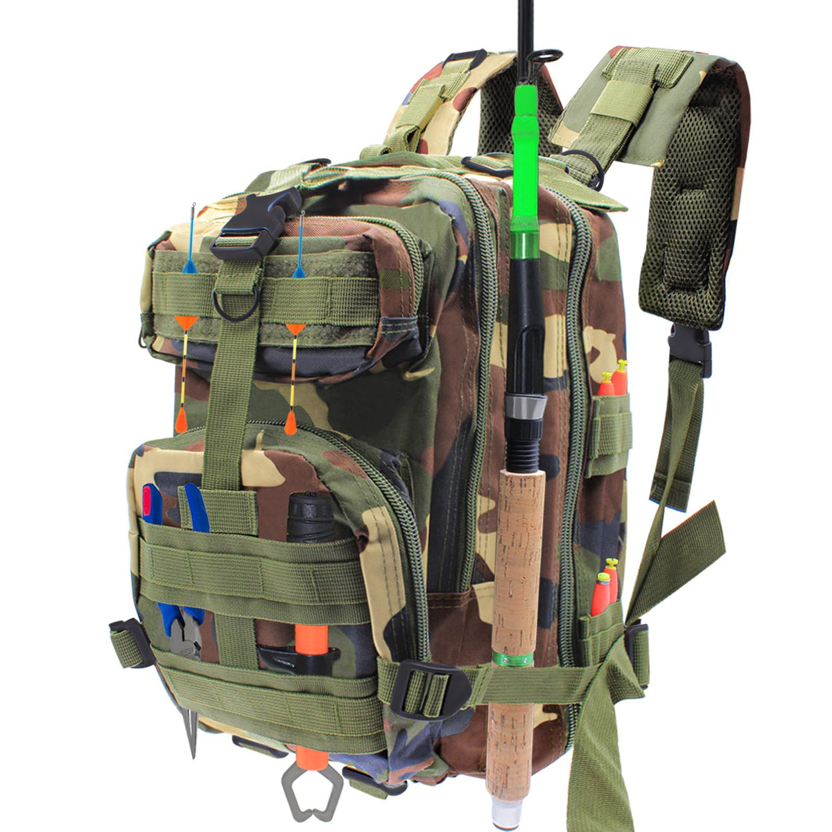 Ghanneey Fishing Sling Backpack – Lightweight Outdoor Shoulder Bag for Fishing, Hiking & Camping | Camouflage