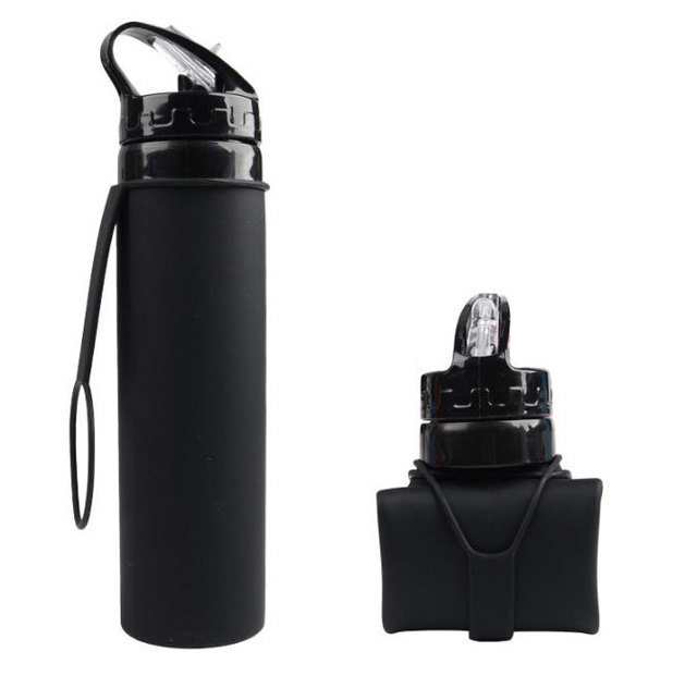 Gourde de sport en silicone pour activités en plein air — Gourde légère, pliable et sans BPA