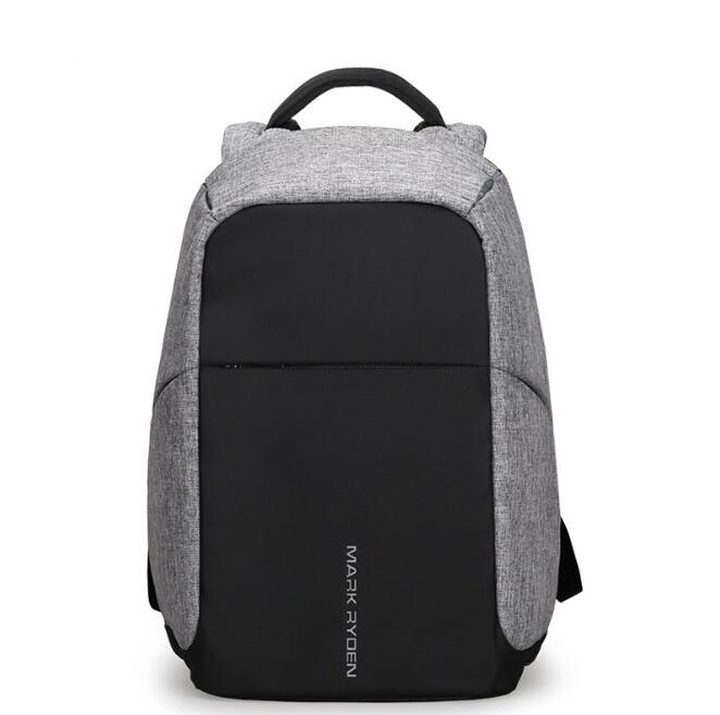 Laptop Business Backpack Rucksack with USB Charging Port — Professional Travel & Work Bag (Gray / Black)