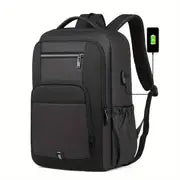 Men's Large Capacity Fashion Laptop Backpack — Oxford Cloth Travel & Work Bag (Black / Gray)