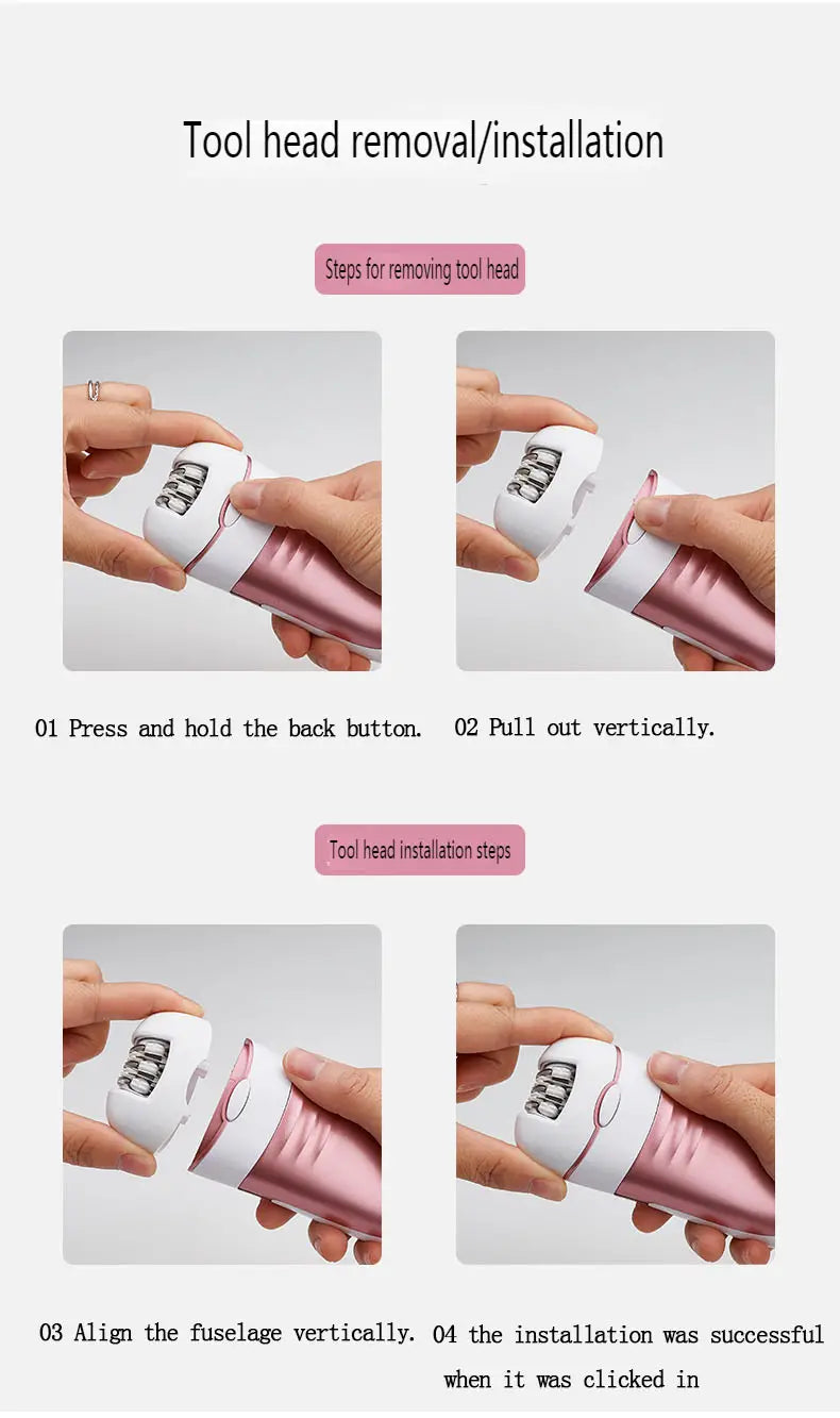 4-in-1 Cordless Electric Epilator for Women
