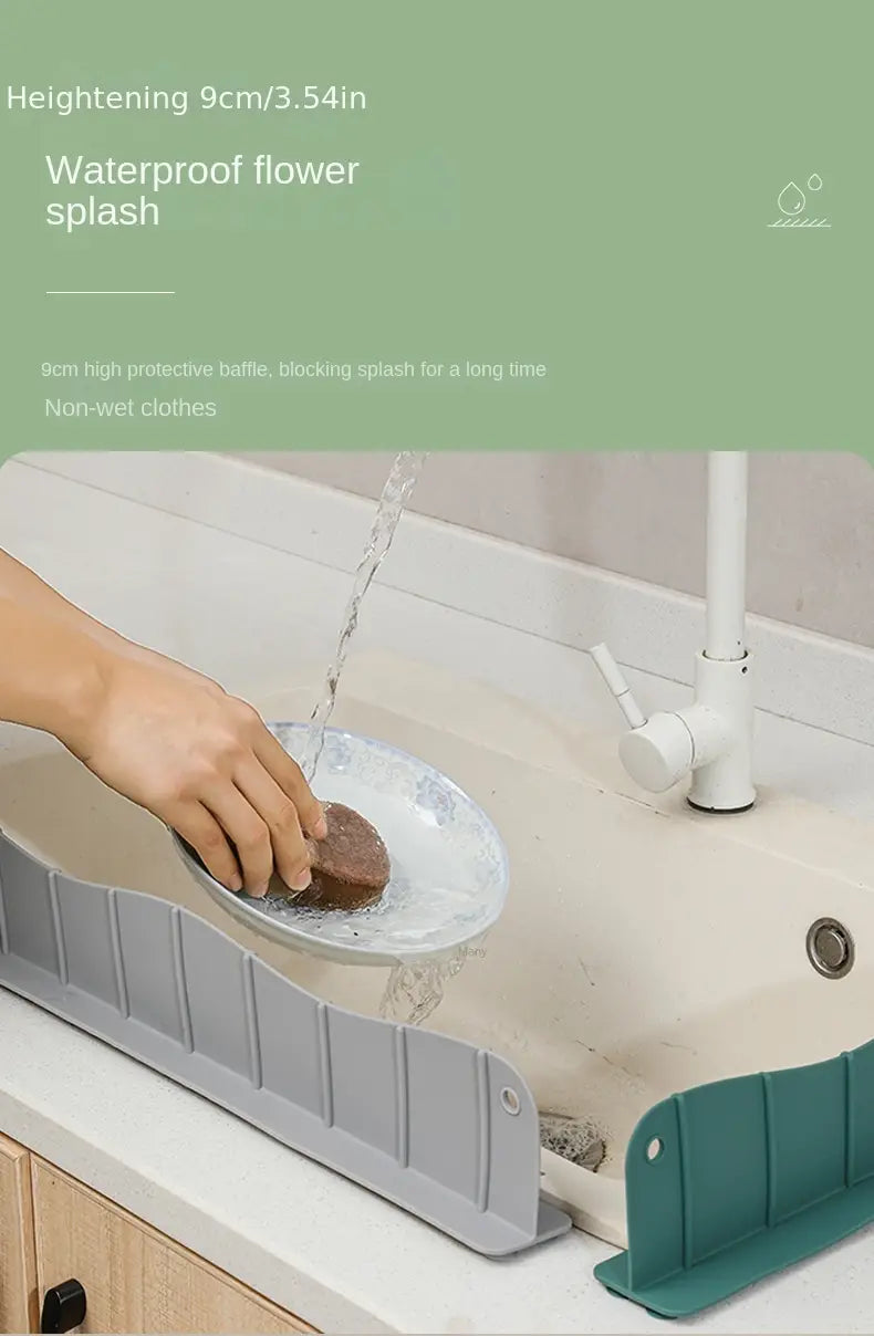 Silicone Baffle Splash Guard – Suction Cup, Modern Minimalist Design