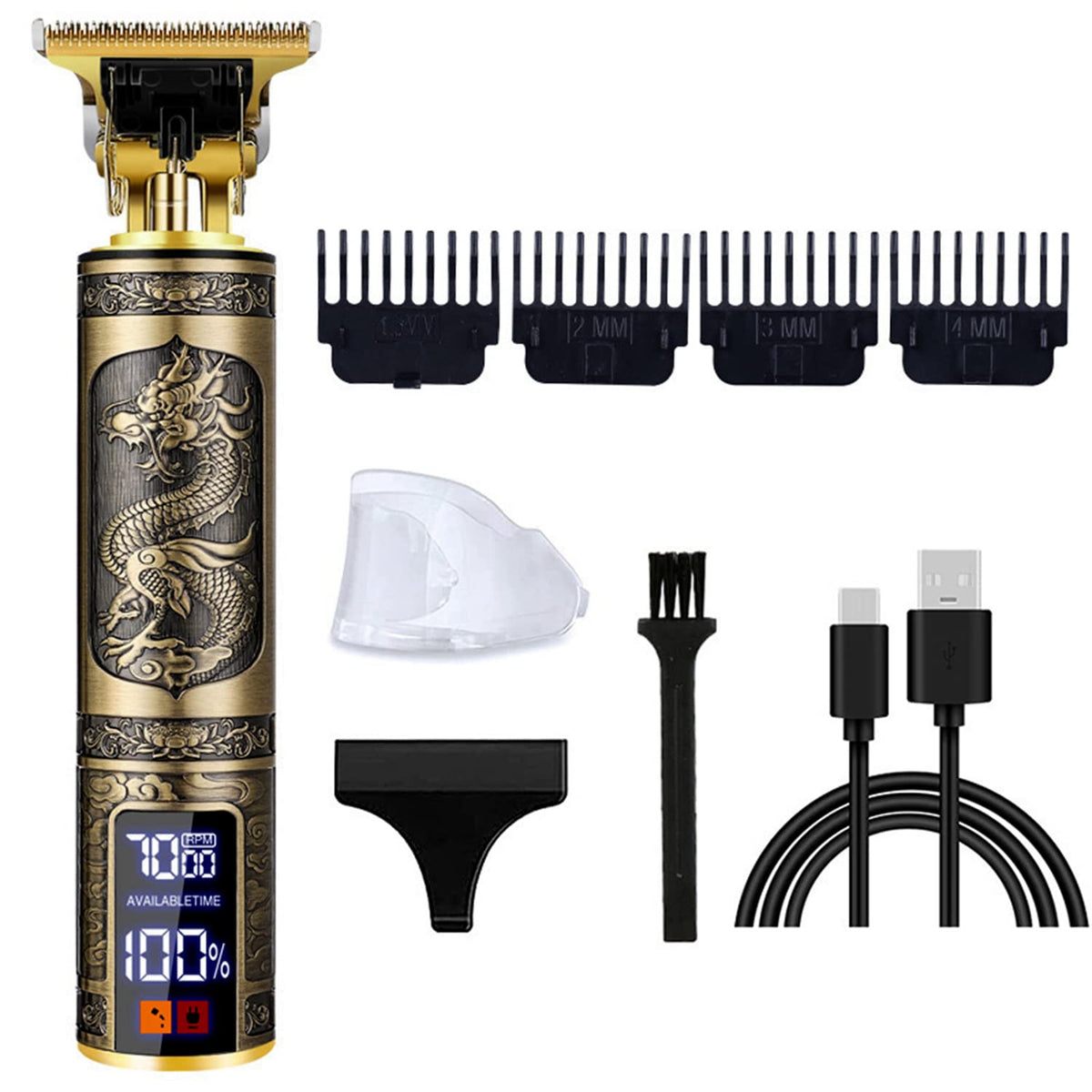 JAVENYIMAN Professional T-Blade Zero Gap Hair Trimmer – Cordless Edger Clipper with LED Display & Rechargeable Battery