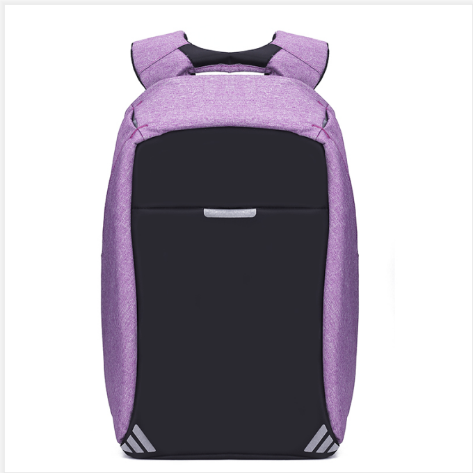 Waterproof Travel Backpack — Business Laptop Bag (Gray / Violet / Black)