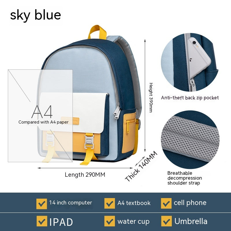 Large Capacity Travel Backpack for Men — Versatile Everyday & Adventure Bag (Sky Blue)
