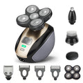 Hugdew 5-in-1 Electric Head Shaver for Bald Men – 5D Rotating Blade, USB Rechargeable, Waterproof | Pale Gold
