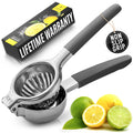 Zulay Stainless Steel Lemon Squeezer — Heavy Duty Manual Citrus Press Juicer with Silicone Handles