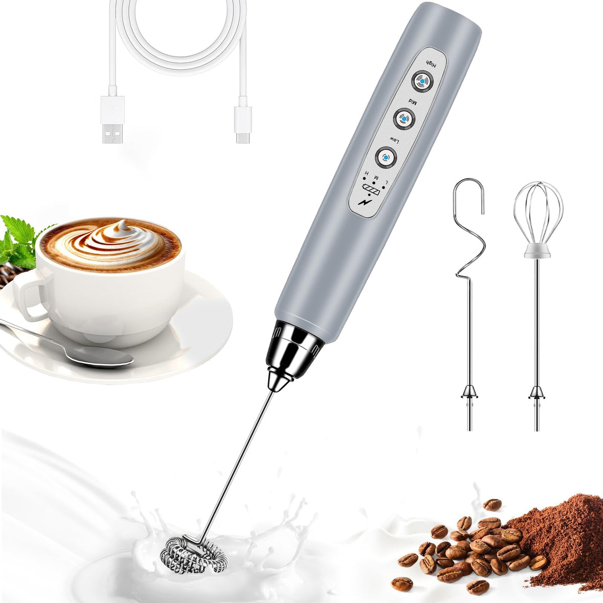 BSRGMS Handheld Electric Milk Frother — Portable Foam Maker for Coffee, Latte & Cappuccino
