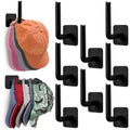 Acrylic Hat Rack for Wall – Adhesive, No Drilling | 8 Pack, Black