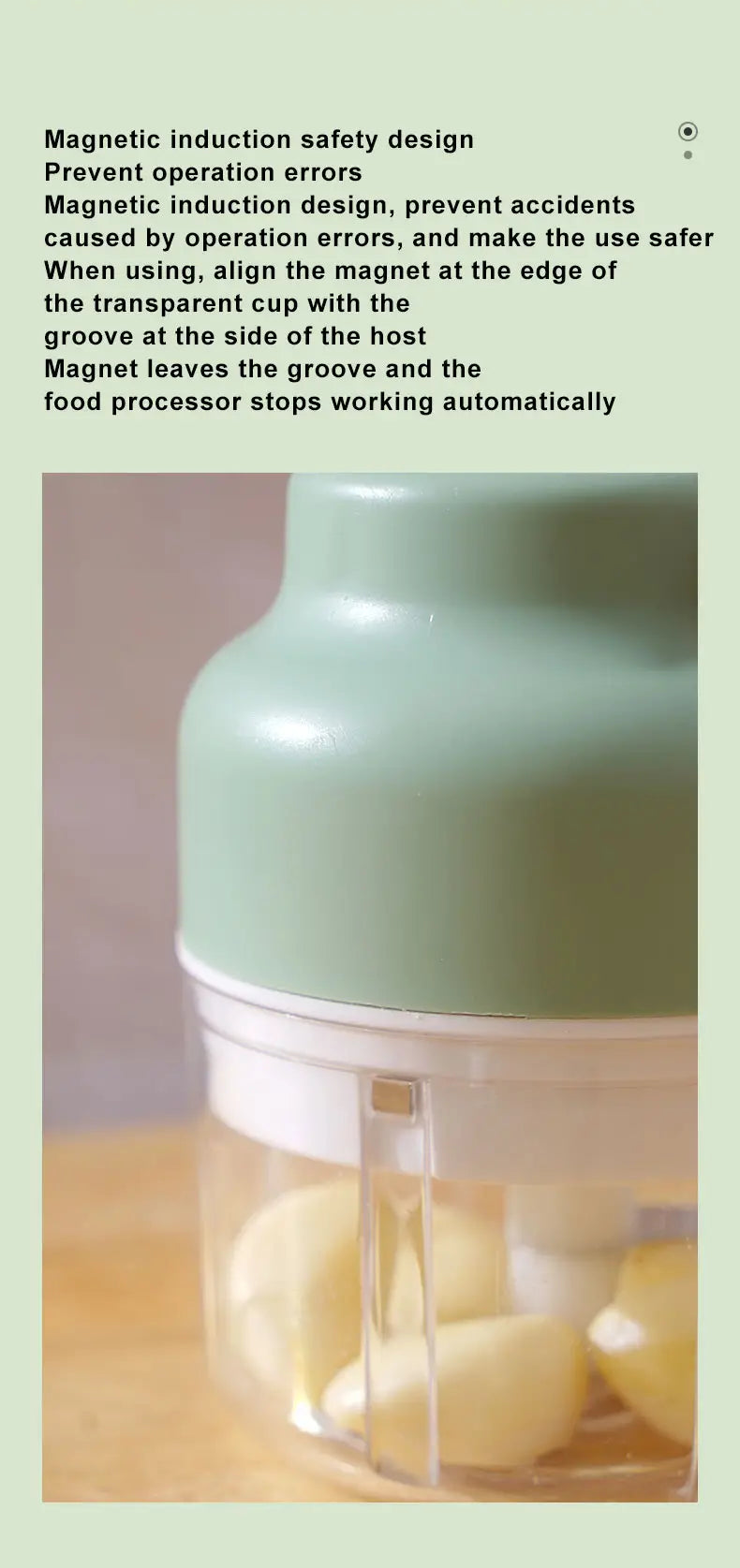 Handheld Electric Mini Garlic Chopper - 250ml Portable