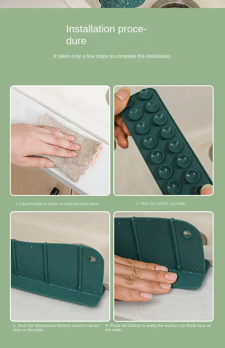 Pare-éclaboussures en silicone avec ventouse – Design minimaliste moderne