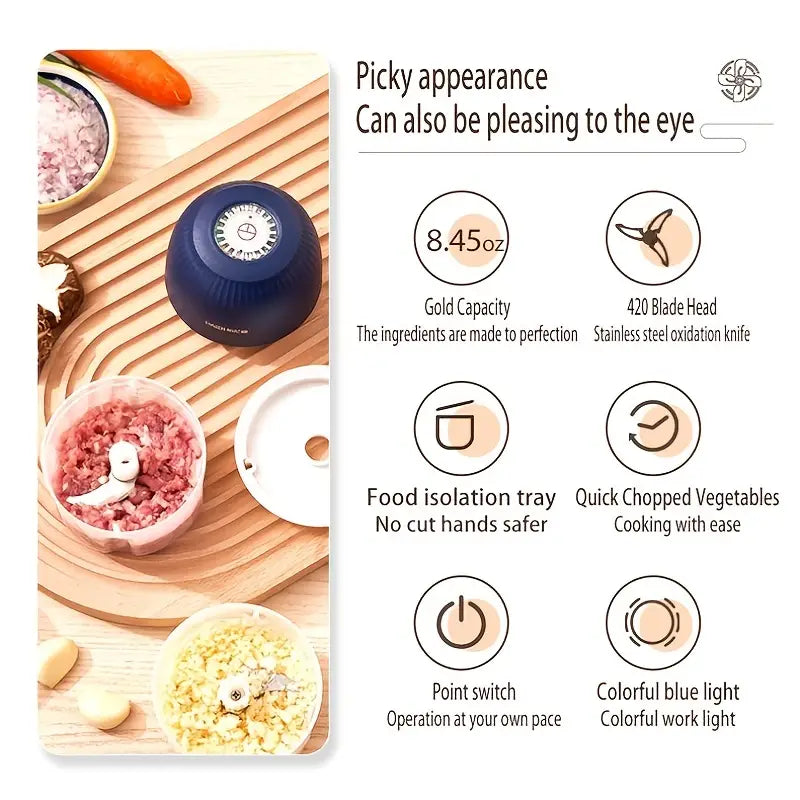 Mini Electric Garlic Chopper and Food Processor