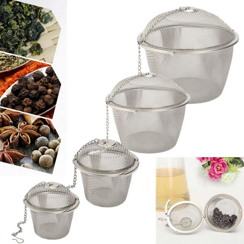 Stainless Steel Tea Ball Strainer — Creative Loose Leaf Tea Infuser in Multiple Sizes (Silver)