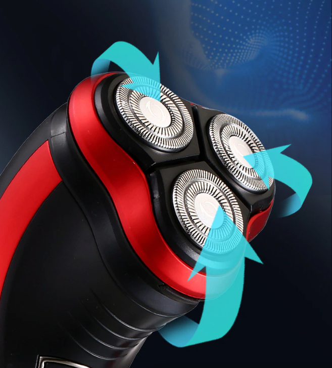 Men's Rotary Electric Shaver — 3D Floating Heads, Wet & Dry, Pop-Up Trimmer