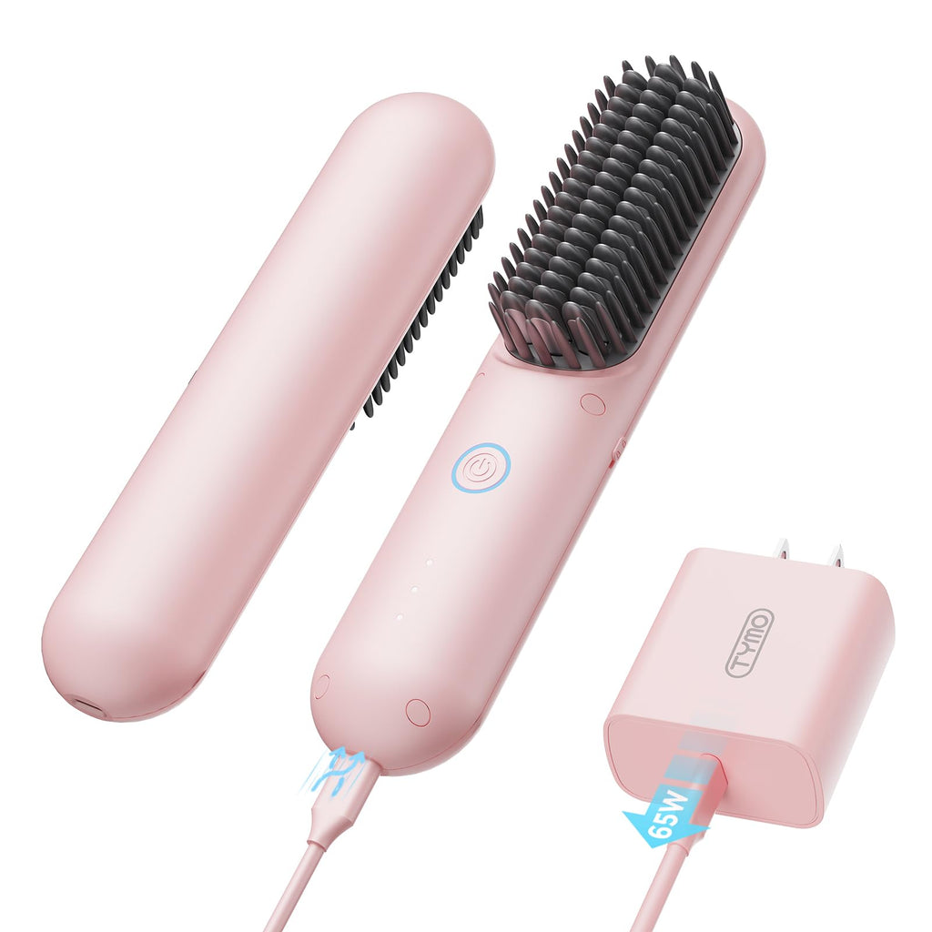 TYMO Porta PRO Cordless Hair Straightener Brush — Ionic Hot Comb for Women