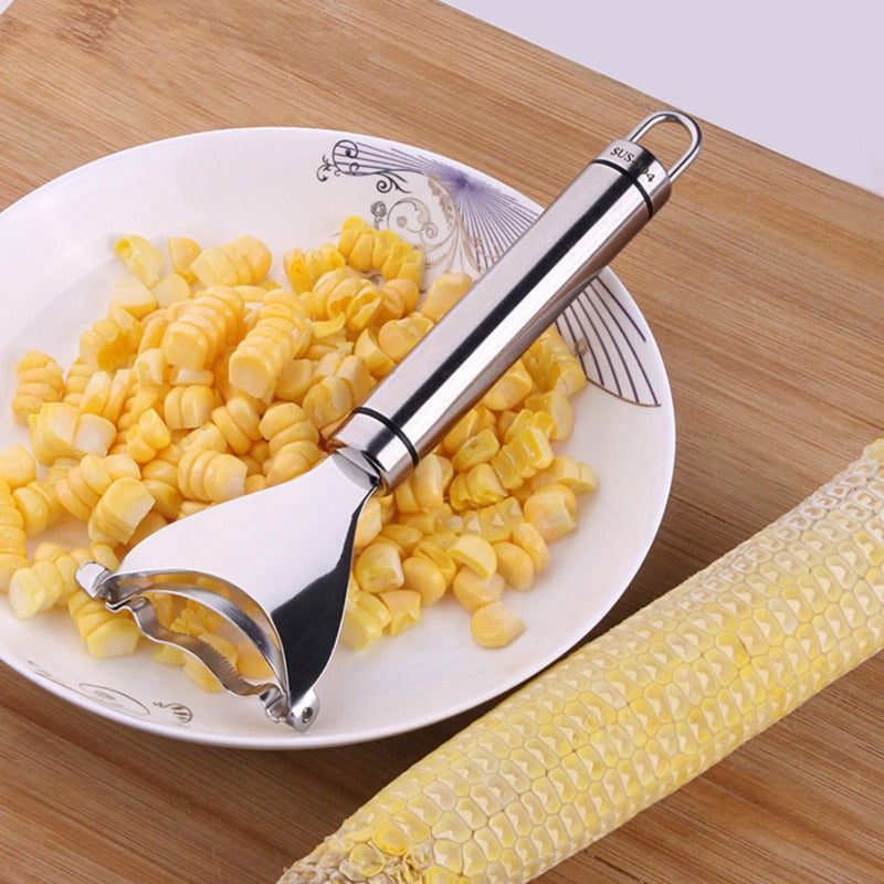 Stainless Steel Corn Planer & Thresher — Kitchen Corn Stripper Tool for Easy Corn Removal