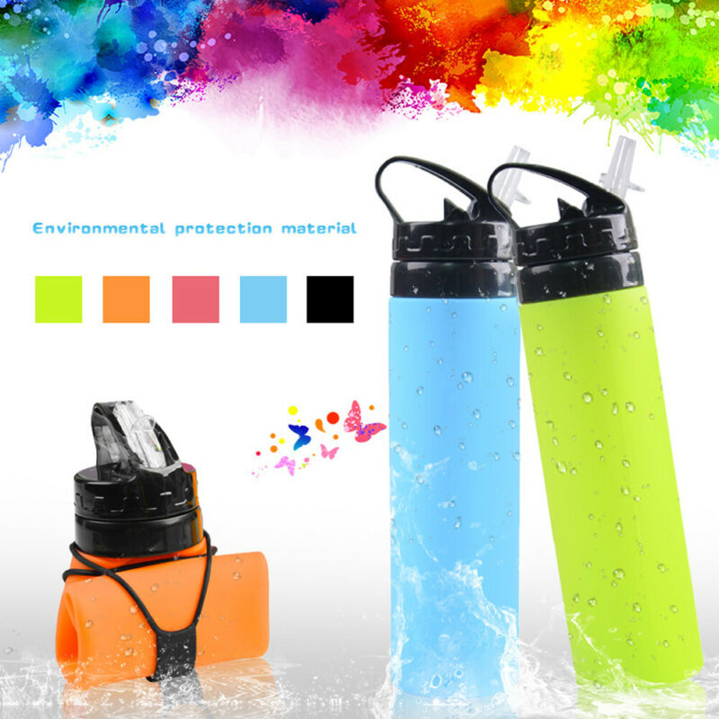 Silicone Sports Water Bottle for Outdoor Activities — Lightweight Foldable BPA-Free Bottle