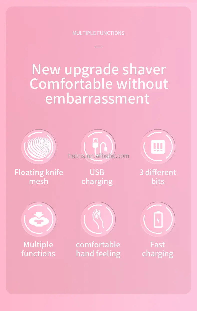 Portable Waterproof 3-in-1 Electric Razor for Women