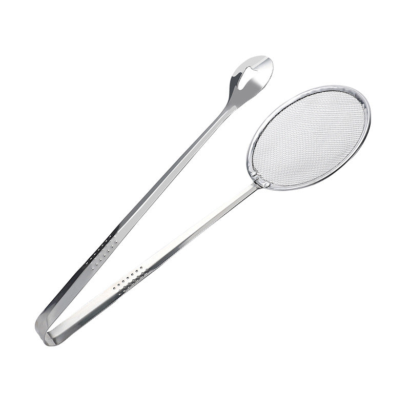 Pinces de friture en acier inoxydable avec filtre — Pinces de cuisine égouttoir pour frire et cuisiner