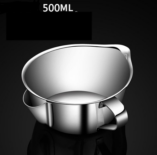 304 Stainless Steel Oil Separator & Strainer Bowl — Fat Separator for Cooking Broth & Gravy