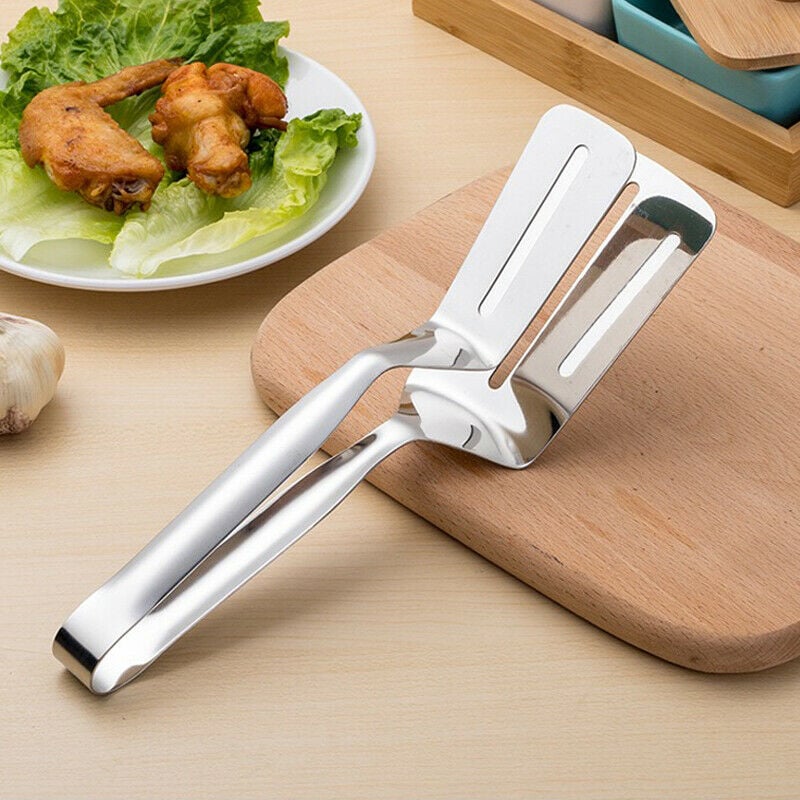 Stainless Steel BBQ Steak Clip Tongs — Heat-Resistant Grilling & Cooking Tongs for BBQ