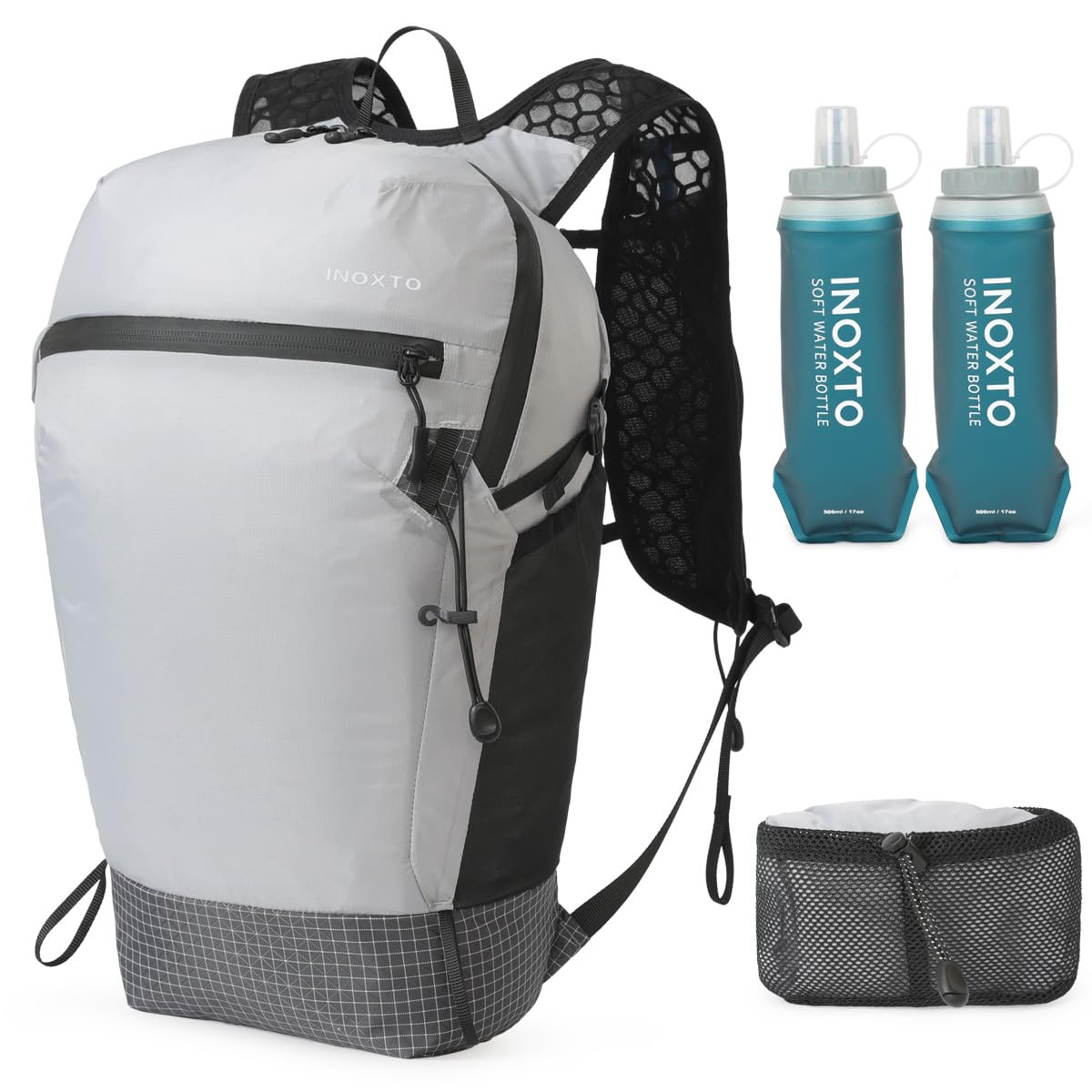 Foldable Hydration Backpack with 2 Water Bottles – 16L Lightweight Hiking Daypack