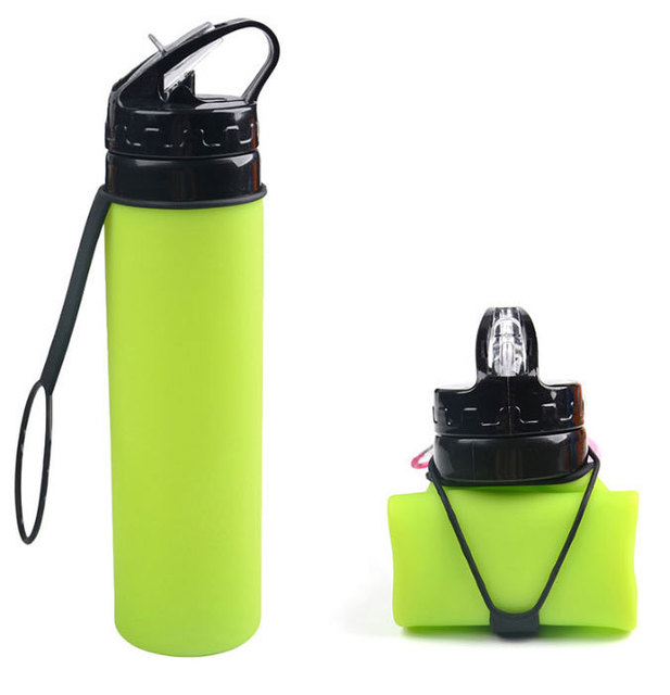 Gourde de sport en silicone pour activités en plein air — Gourde légère, pliable et sans BPA