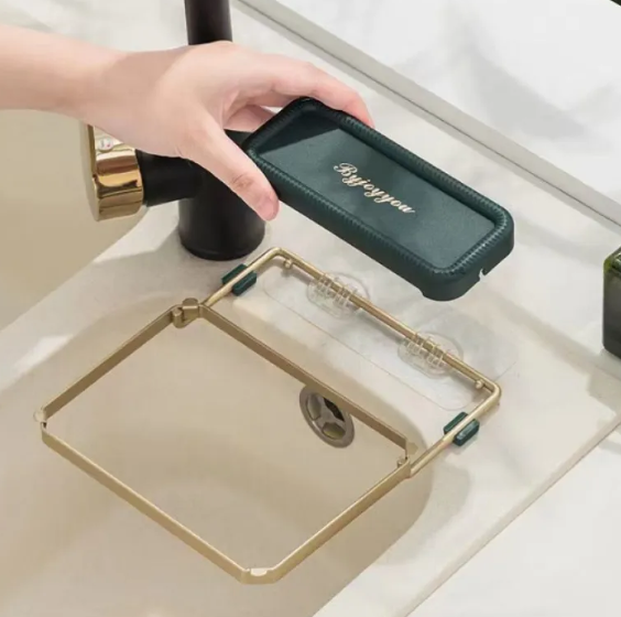 Kitchen Sink Filter Rack with Suction Cup - Disposable Leftovers Filter Pocket
