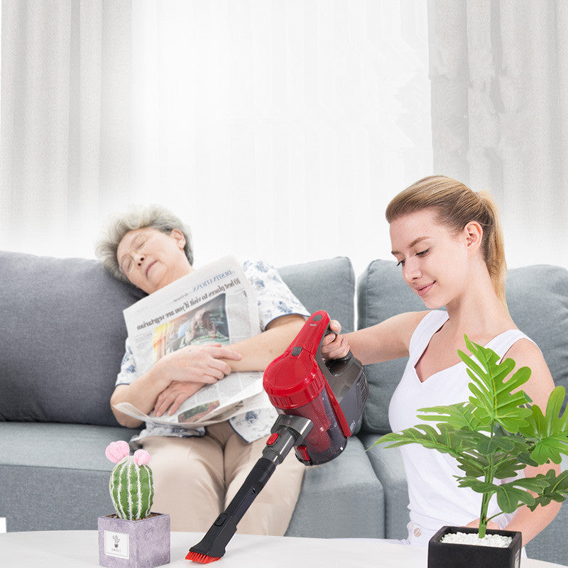 Aspirateur à main sans fil puissant – Puissance d'aspiration de 9500 Pa, ultra-silencieux, autonomie de 45 min | Rouge rose