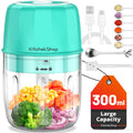 Mini Electric Food Processor & Garlic Chopper, 300ML USB Rechargeable | Green