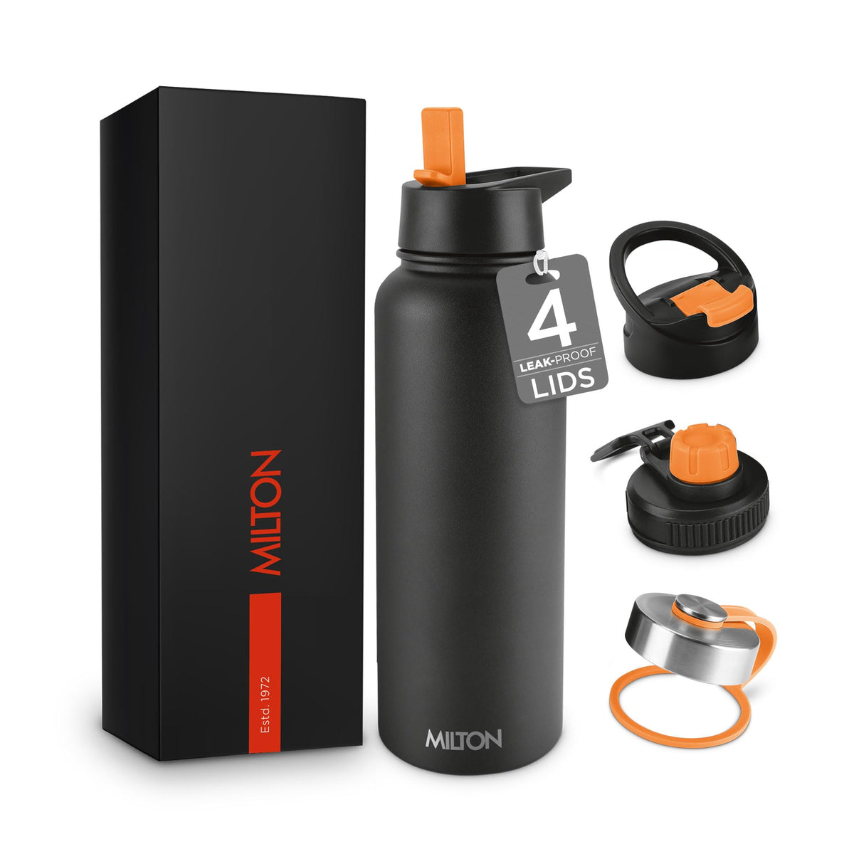 Milton 40oz Insulated Travel Thermal Mug — Hot 24 Fire Gold Metal Leakproof Water Bottle