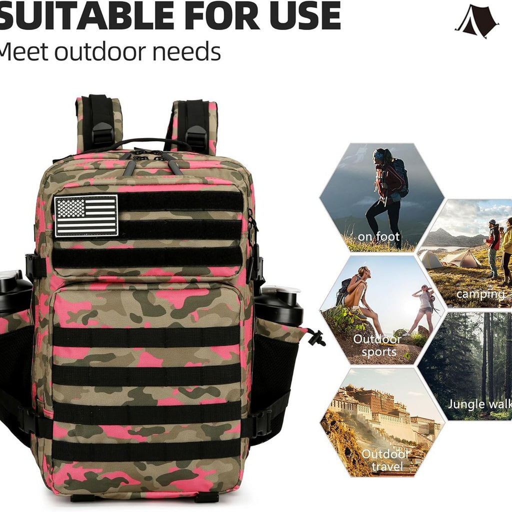 3P Tactical Camouflage Backpack 36-55L – Hiking & Camping Pack | 4 Colors