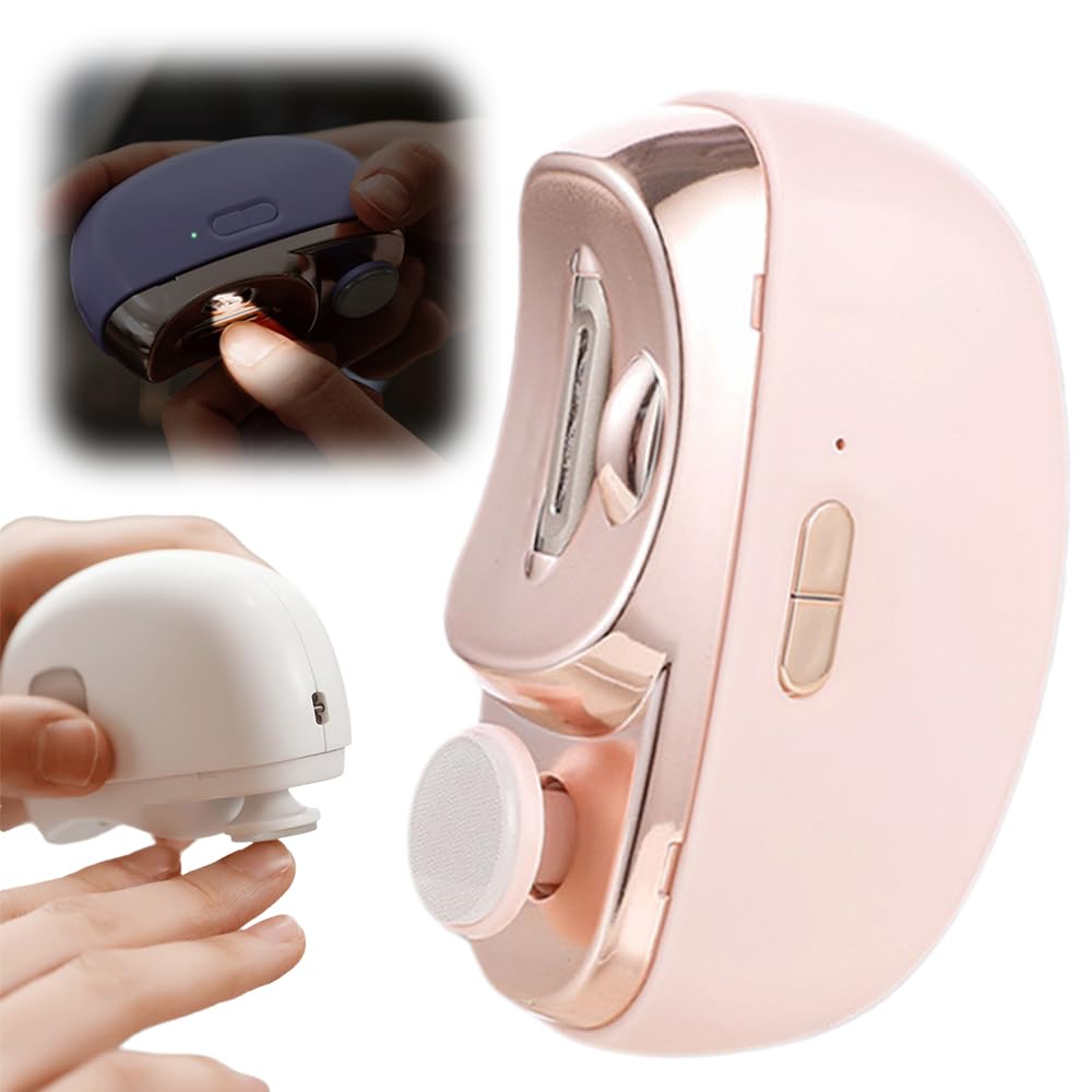 3-in-1 Electric Nail Clipper – 2 Speeds, Polishing & Light for Seniors, Kids & Adults
