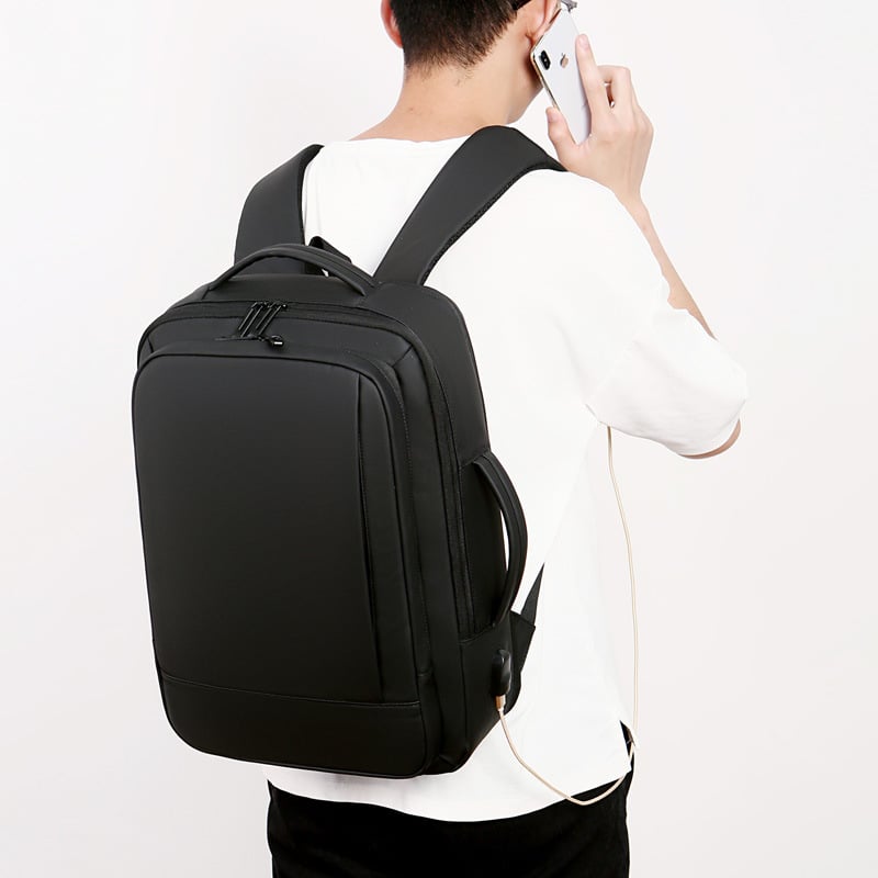 Large Capacity Waterproof Business Backpack for Men — Professional Travel & Work Bag (Black / Gray)