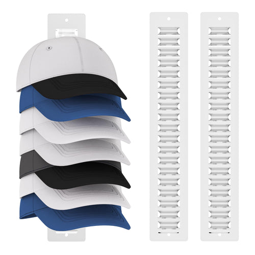 Organisateur de casquettes de baseball – Support mural adhésif pour chapeaux, peut contenir 19 casquettes | Lot de 2