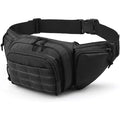 Sac banane tactique en nylon – Pochette de randonnée et sports de plein air | Noir et kaki