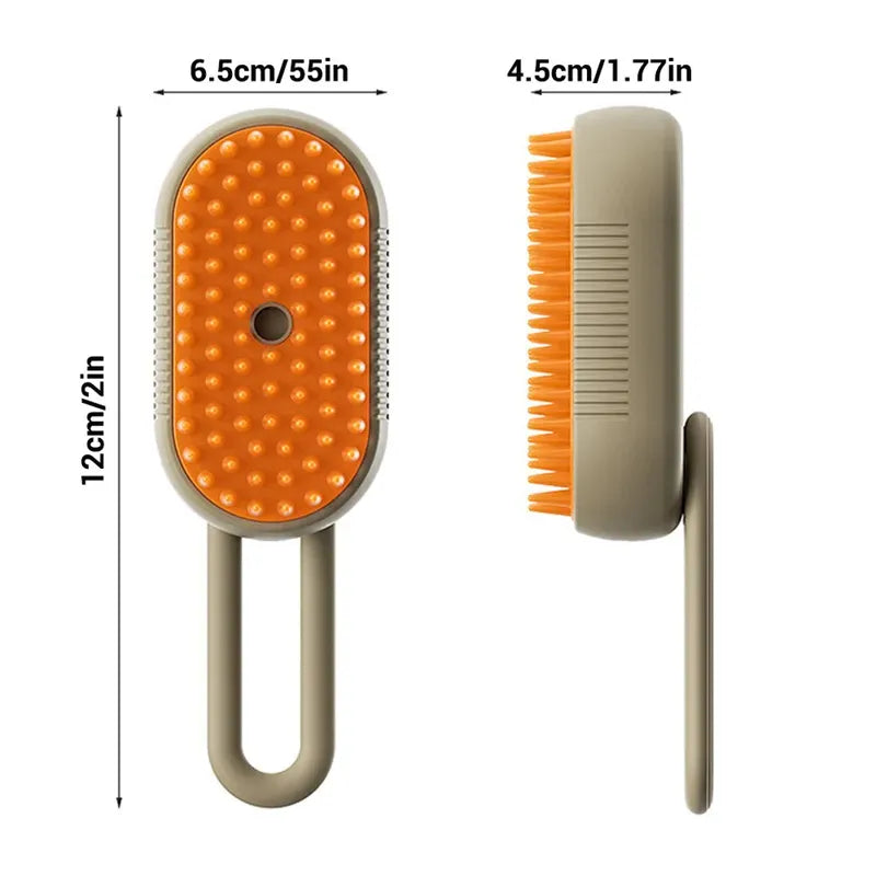 Brosse de toilettage électrique à vapeur 3-en-1 pour animaux de compagnie
