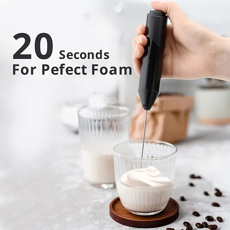 Handheld Milk Frother — Mini Electric Foam Maker for Coffee, Latte & Matcha